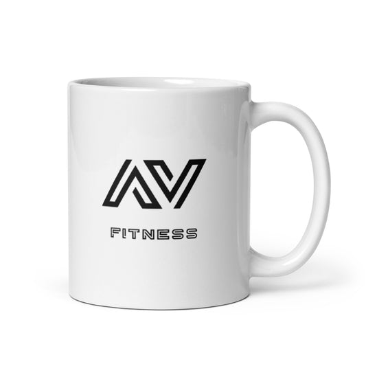 Glossy White Fitness AV Mug (PREMIUM QUALITY)